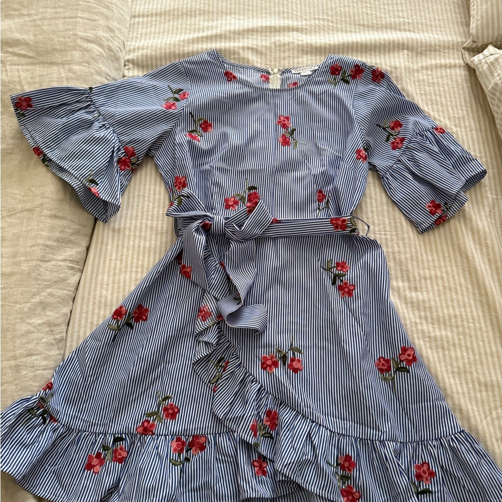 Floral Striped Womens Dress